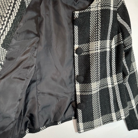 Merona Womens Size XS Plaid Jacket Blazer Coat Cloth Cover Buttons Pockets Lined - Picture 5 of 16